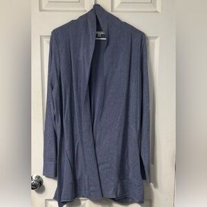 ⭐️Women's Open Drape Front Lightweight Drape Denim Heather Casual Cardigan Sz XL